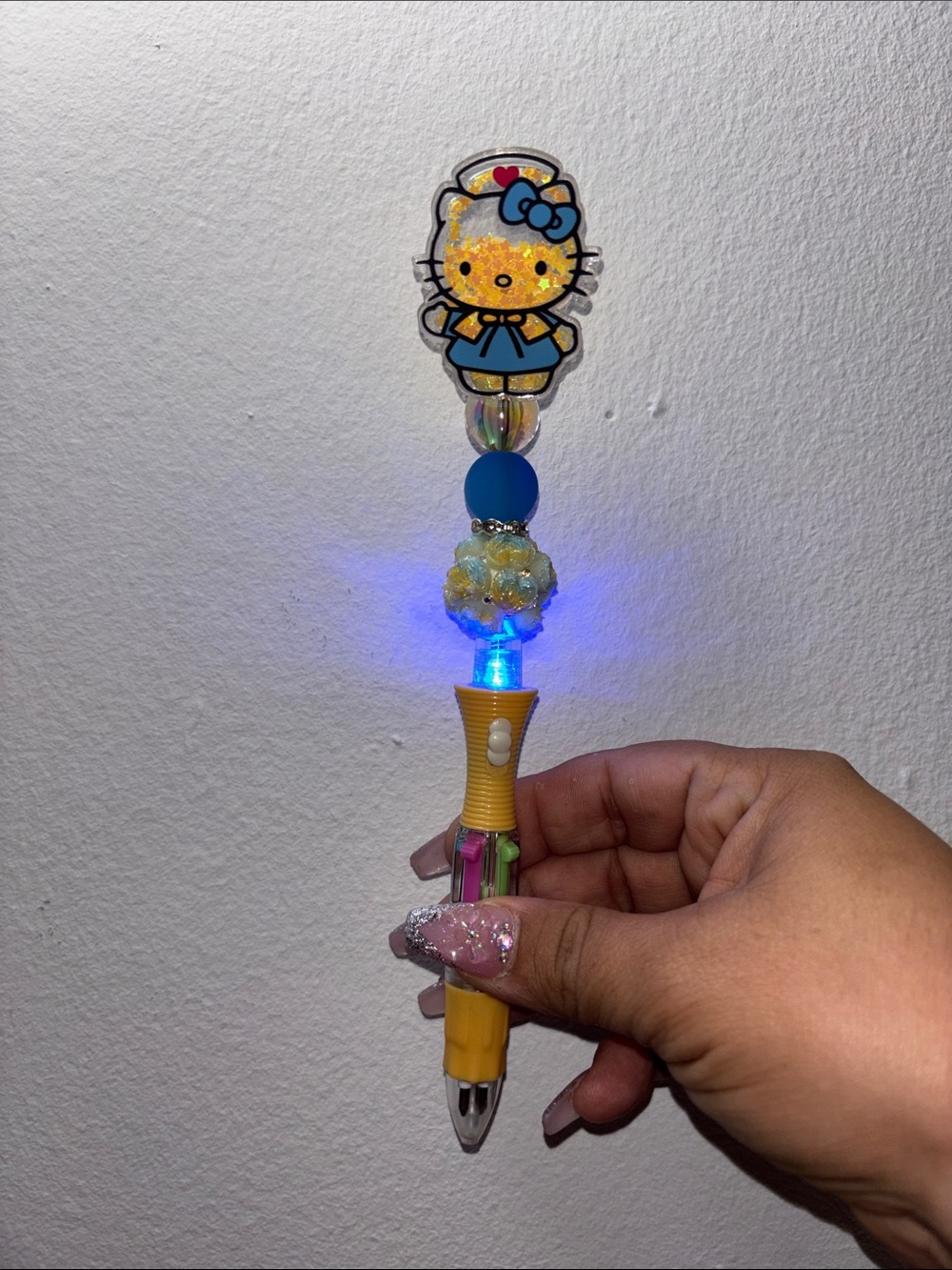 Hello Kitty Nurse  Blue Light-Up Pen